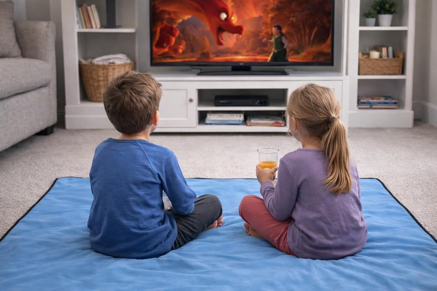 Pink/blue waterproof blanket jumbo 80x60 | 100% leakproof for messy moments, pets and spills, machine wash & dry - view 5