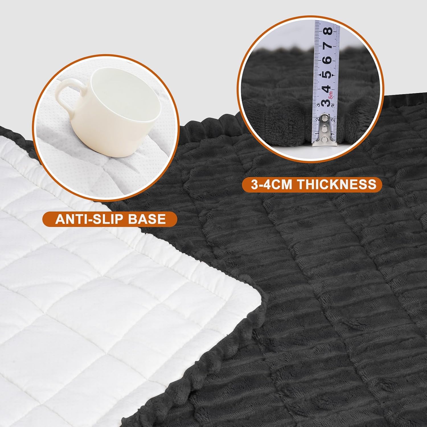 Couch Cover for Dogs Washable, Sofa Cover Protector for l Shape, Non Slip Dog Blanket Cover, Friendly Pet Mat Bed for Outdoor, Soft (Dark Gray, 27.6" x 59") - view 2