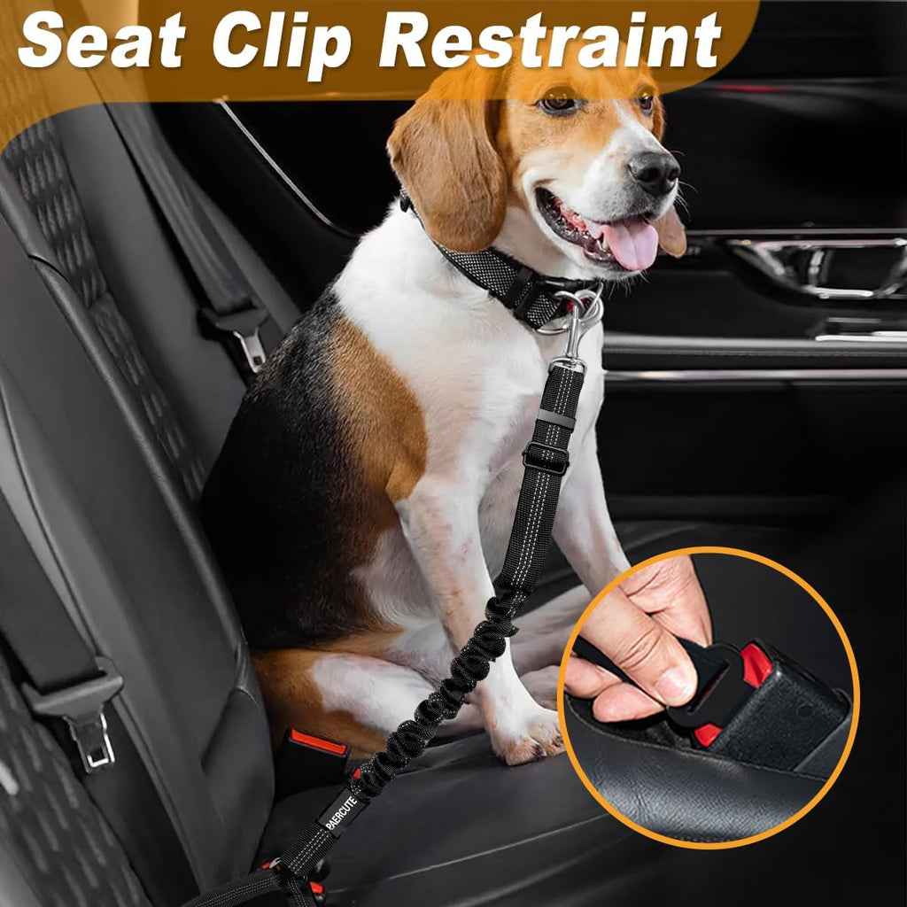 3 Piece Set Dog Seat Belt Retractable Dog Car Seatbelts Adjustable Pet Seat Belt for Vehicle Headrest Restraint Adjustable Heavy Duty & Elastic & Durable Car Harness for Dogs - view 3