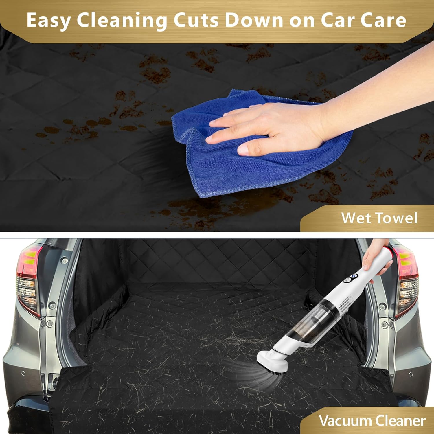 SUV Cargo Liner for Dogs - Trunk Cover with Bumper Flap Protector | Waterproof Pet Cargo Cover with Side Flaps, Non-Slip Trunk Mat, Rear Dog Car Seat Cover Prevents Scratches Pet Hair Mud Dirt - view 5