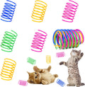 Cat Spring Toys 60 Pack, Colorful Springs Cat Toys Interactive Cat Toy Plastic Coil Spiral Springs Creative Cat Toy to Kill Time and Keep Fit Heavy Plastic Spring for Indoor Cats Kitten Toys