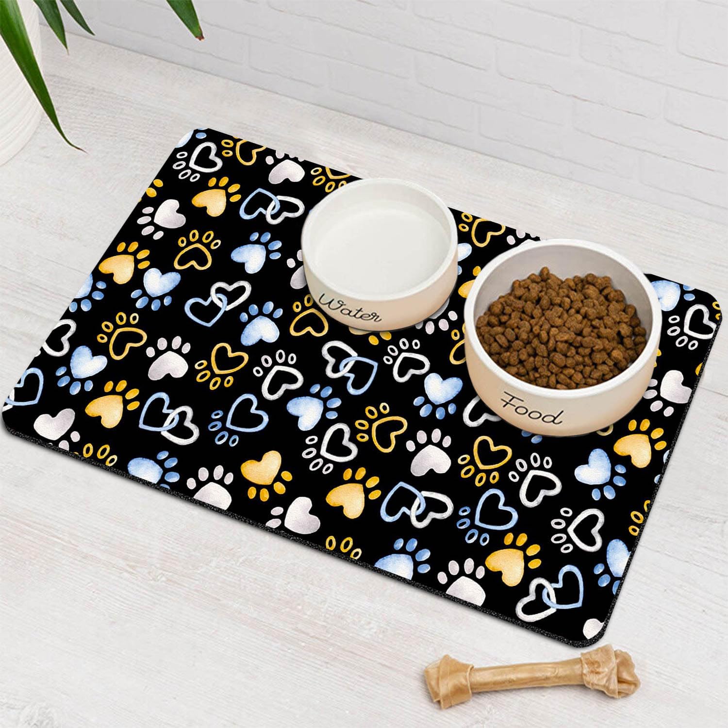 Dog Mat Pet Feeding Mat for Food and Water Absorbent 20x12in Quick Dry Dog Water Bowl Mat - view 2