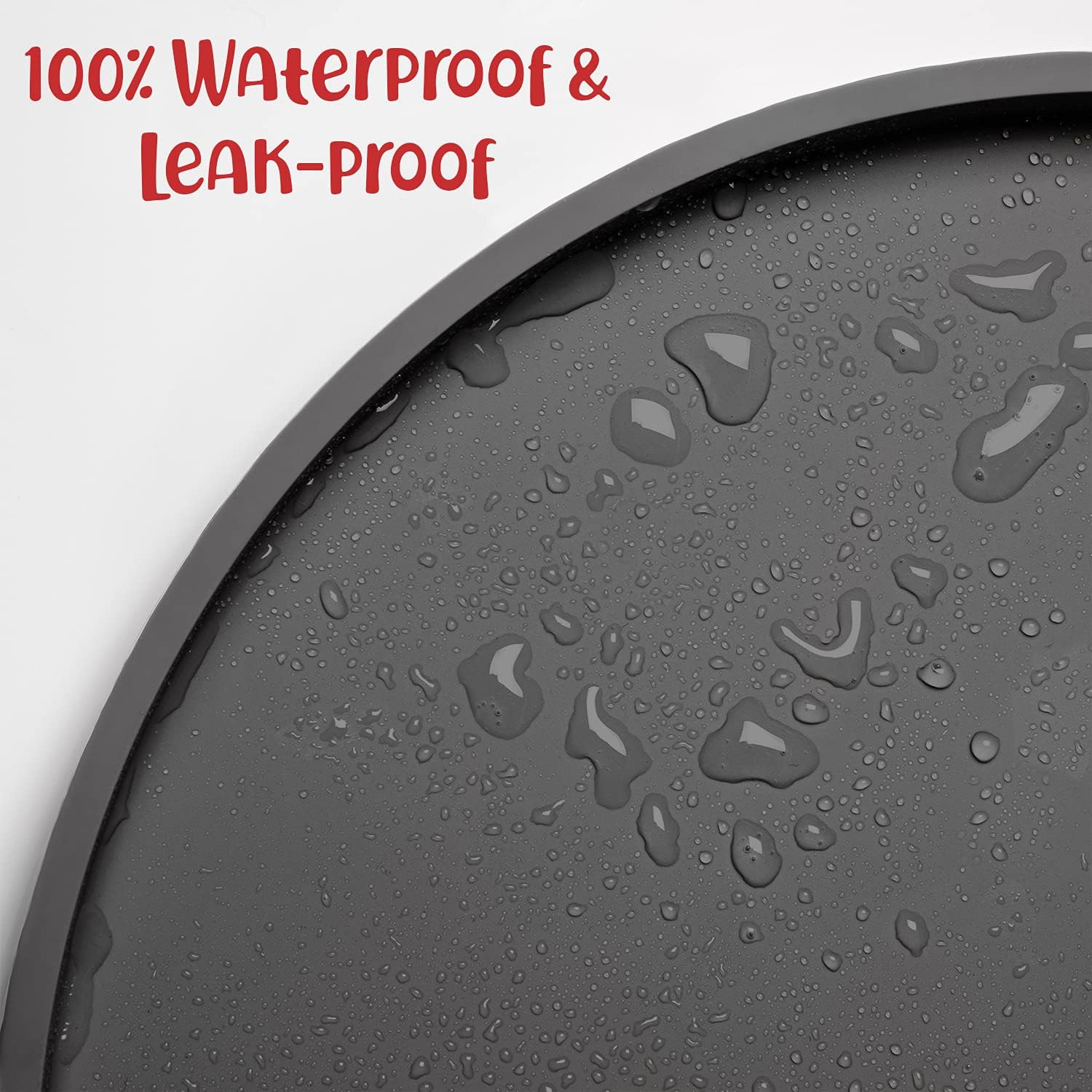 Dog Food Mat - Waterproof Dog Bowl Mat, Silicone Pet Mat for Food and Water Bowls, Nonslip Pet Feeding Mat with Edges, Dogs Food Mats for Floors, Puppy Supplies (Small, Gray) - view 3