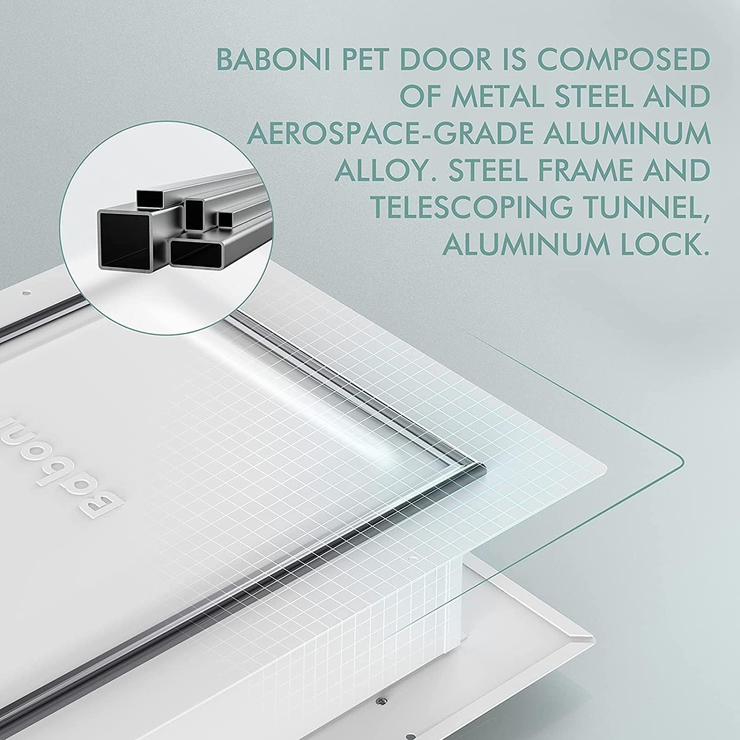 Pet Door for Wall,3-Flap,Steel Frame and Telescoping Tunnel, Aluminum Lock, Double Flap Dog Door and Cat Door, Strong and Durable (Pets Up to 100 Lb) -Large - view 4