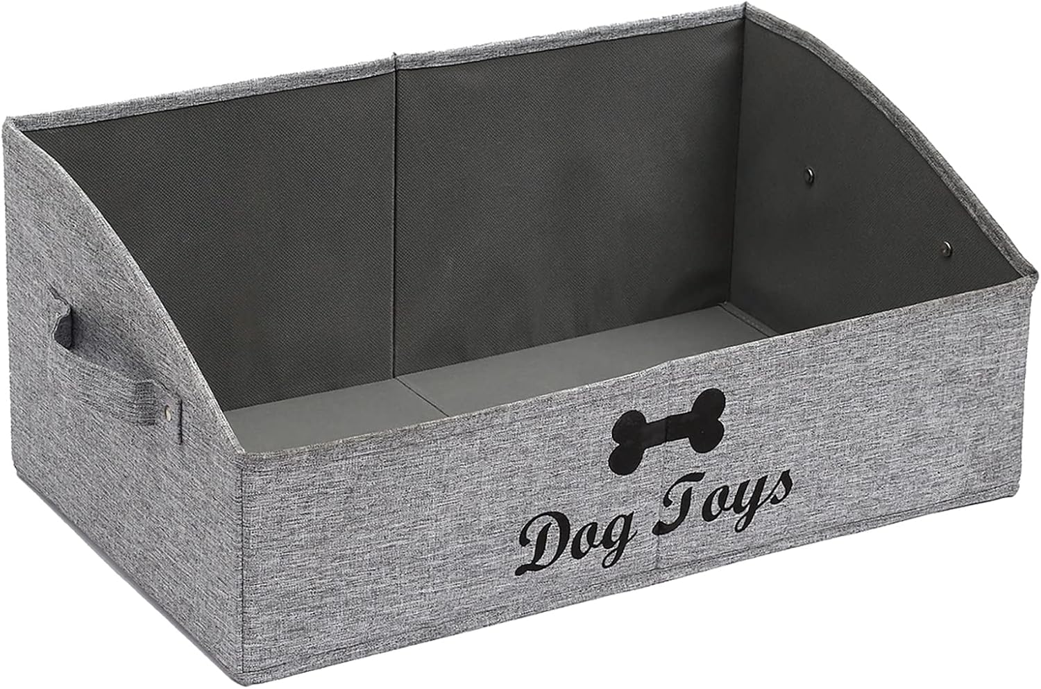 Linen-cotton blend dog toy basket and dog toy box, dog toy basket storage - Perfect for organizing pet toys, blankets, leashes, chew toys - Bone Paw - view 4