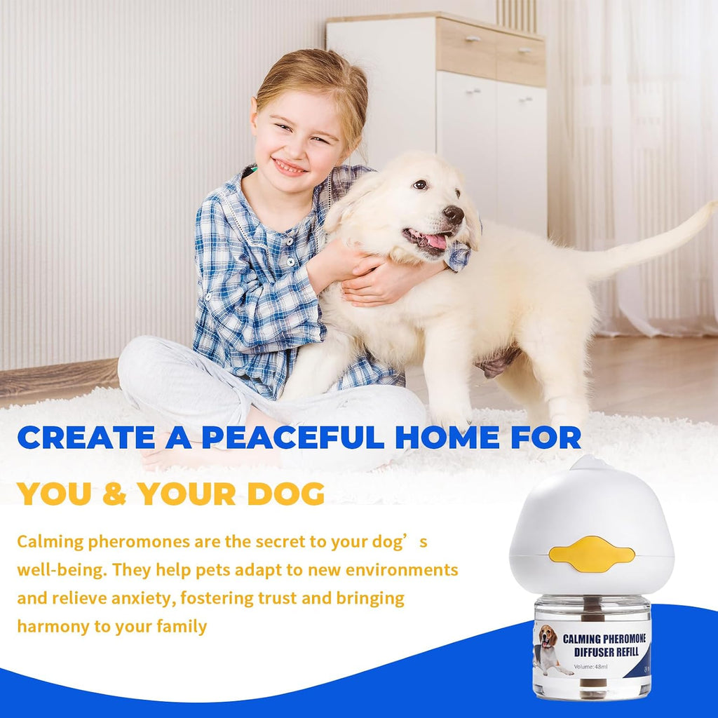 Dog Calming Diffuser Plug In Kit with 3 x 48 mL Pheromone Refills Tasteless | Includes 1 plug in diffuser and 3 x 48 mL refills to help dogs stay calmer during barking, anxiety, stress and noise - view 7