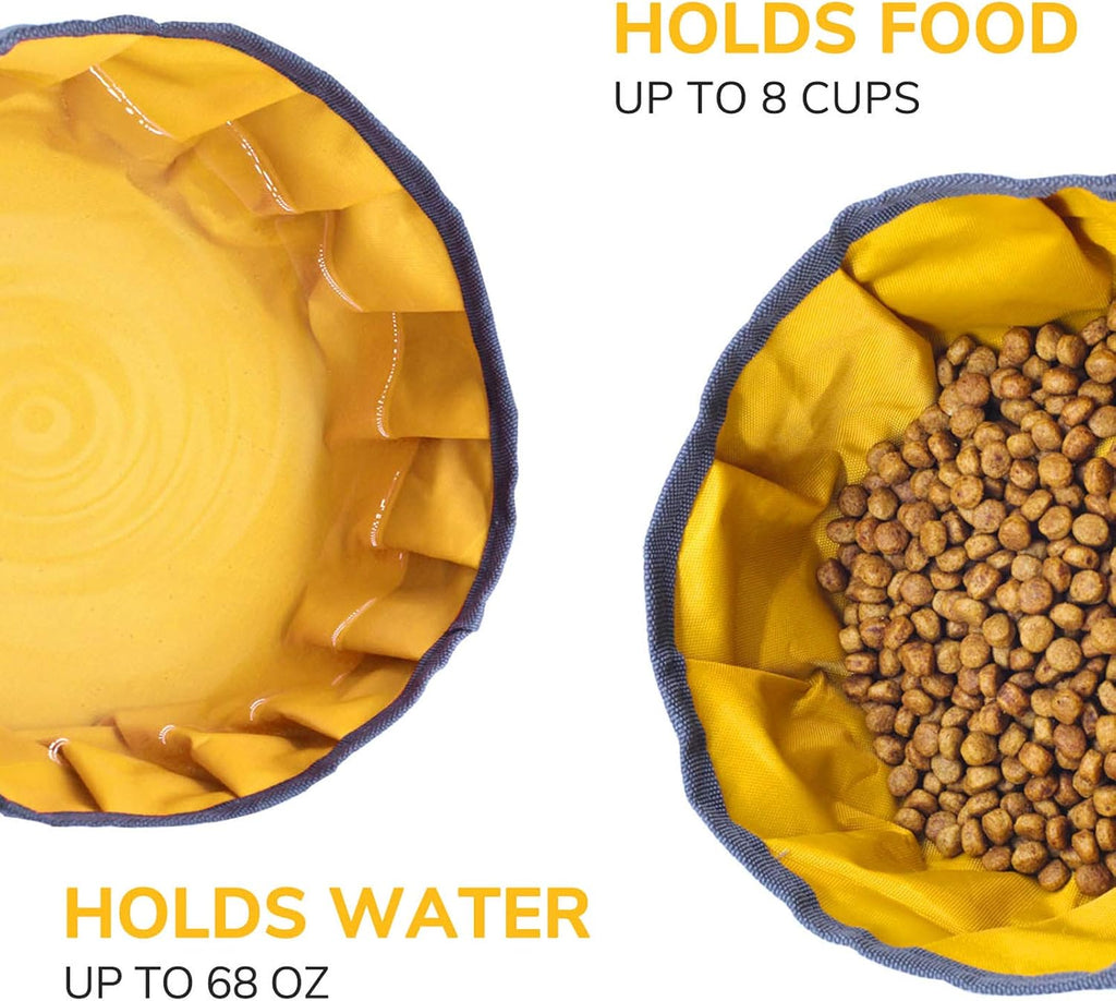 Collapsible dog travel bowl, 8 cups large lightweight foldable bowl, water and food bowls for pets dogs cats with zipper. - view 3
