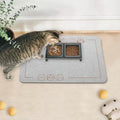 Cat pet food mat - non-slip bottom absorbent quick dry feeding mat for dogs and cats - pet supplies, 11.8"x18.1" beige