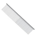 Pet Steel Grooming Tool Poodle Finishing Butter Comb 7 1/2-inch L Silver Dog Combs with Rounded Ends Stainless Steel Teeth, Cat Comb for Removing Tangles and Knots