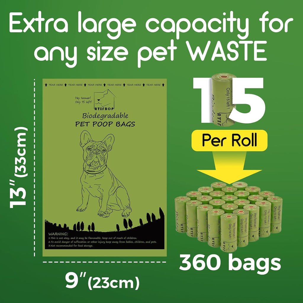 Biodegradable Dog Poop Bags Rolls 360 Count Scented, Leak Proof and Extra Thick Waste Bag Refill (Scented) - view 2
