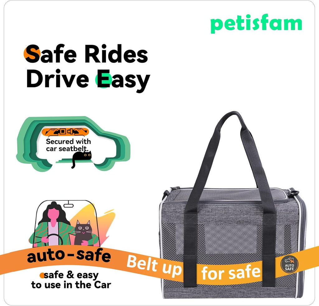 Soft pet carrier bag for cats and puppy under 20 lbs. Sturdy, safe, comfortable and lightweight - view 3