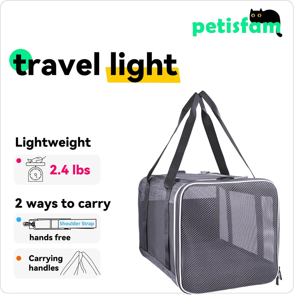 Soft pet carrier bag for cats and puppy under 20 lbs. Sturdy, safe, comfortable and lightweight - view 8