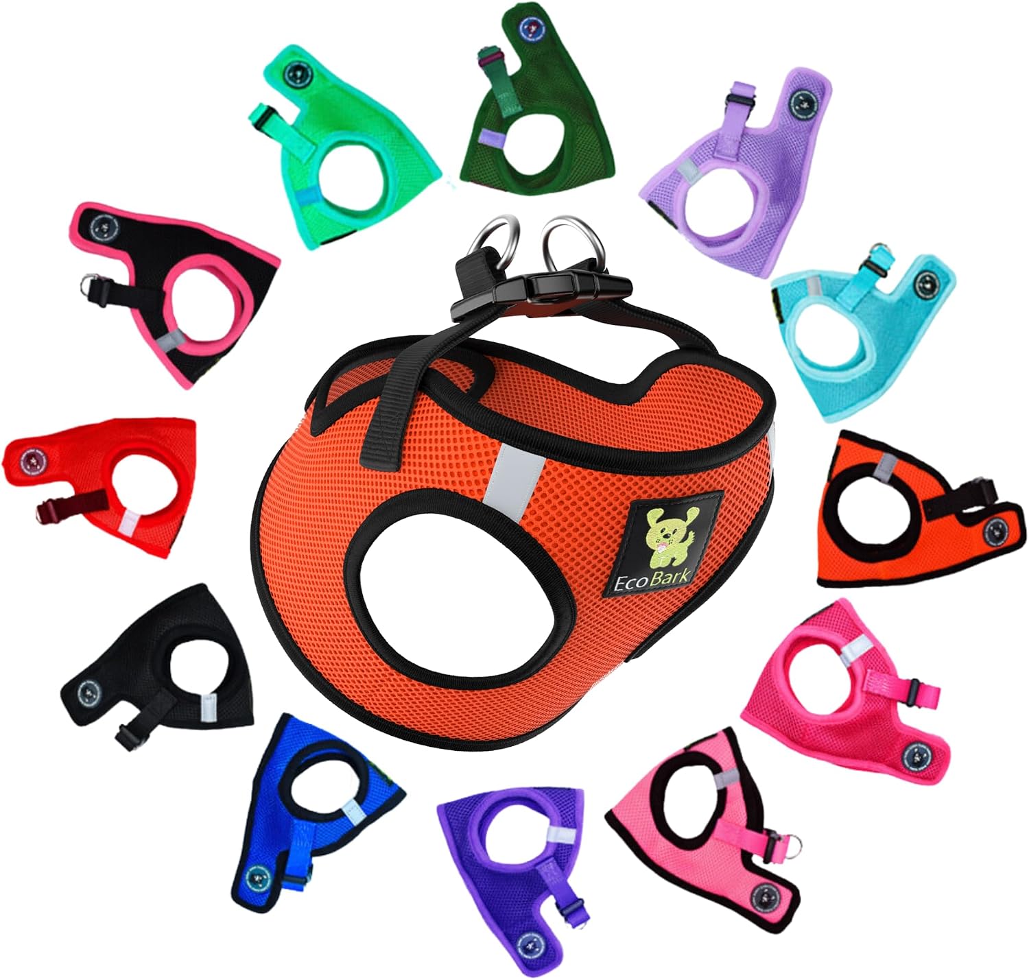 Step in Dog Harness, Reflective Chest Body Halter Vest, Orange | Luxury Soft Dog Harnesses for Dogs Under 26 lbs, Double Layered Breathable Mesh Fabric, Safety Buckle & Rapid Fastener
