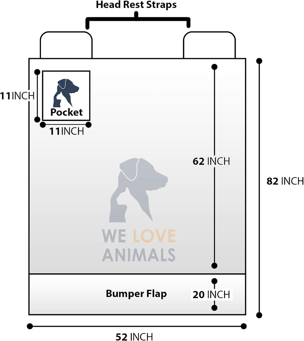 SUV cargo liner for dogs, dog car seat cover for back seat, nonslip trunk mat, waterproof car seat protector for dogs, durable cargo cover with bumper flap, dog accessories, easy to install & clean - view 5