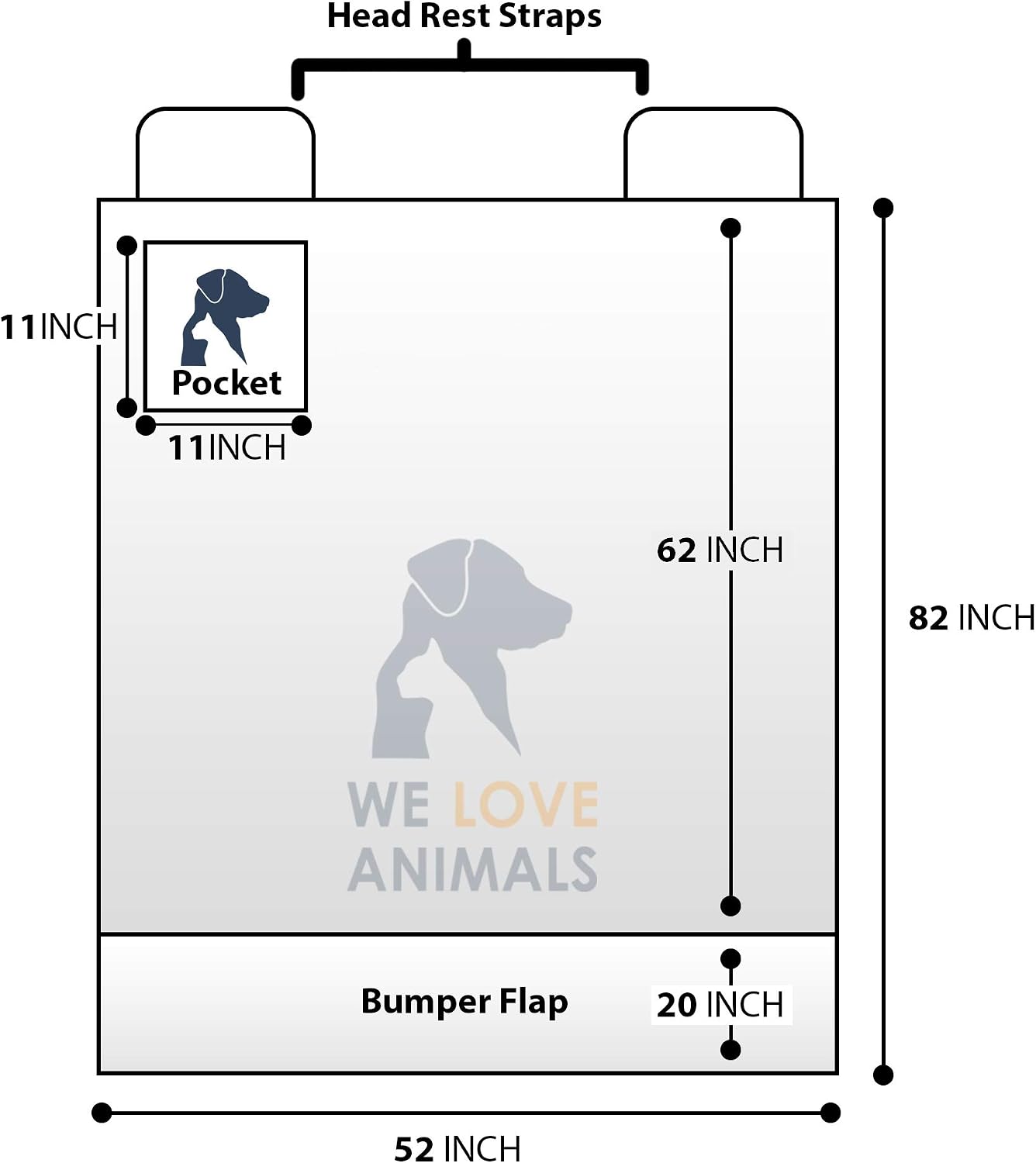 SUV cargo liner for dogs, dog car seat cover for back seat, nonslip trunk mat, waterproof car seat protector for dogs, durable cargo cover with bumper flap, dog accessories, easy to install & clean - view 5