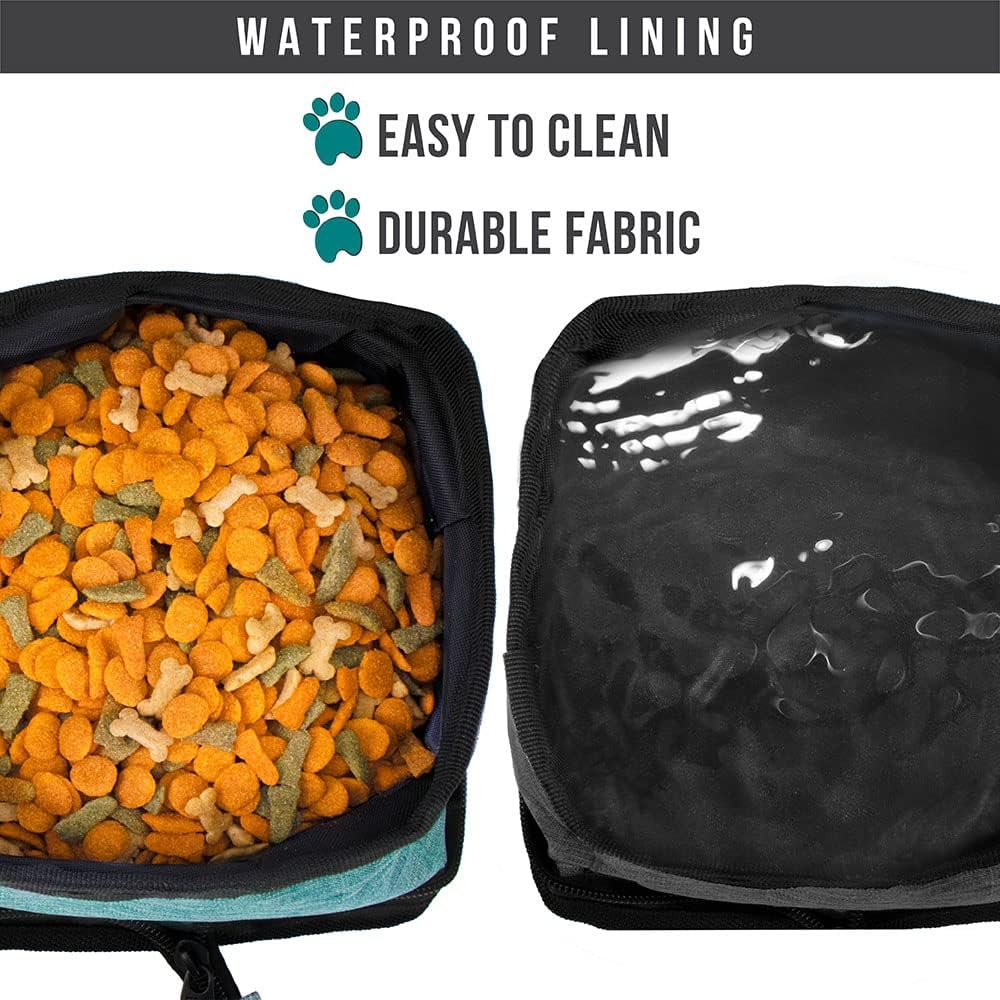 Collapsible Dog Bowls 2 Pack, Food and Water Bowls Travel Set, Portable Pet Dish No Spill, Foldable Lightweight BPA Free Leakproof Bowls, Camping Hiking Walking Outdoor Gear Accessories, Blue - view 4