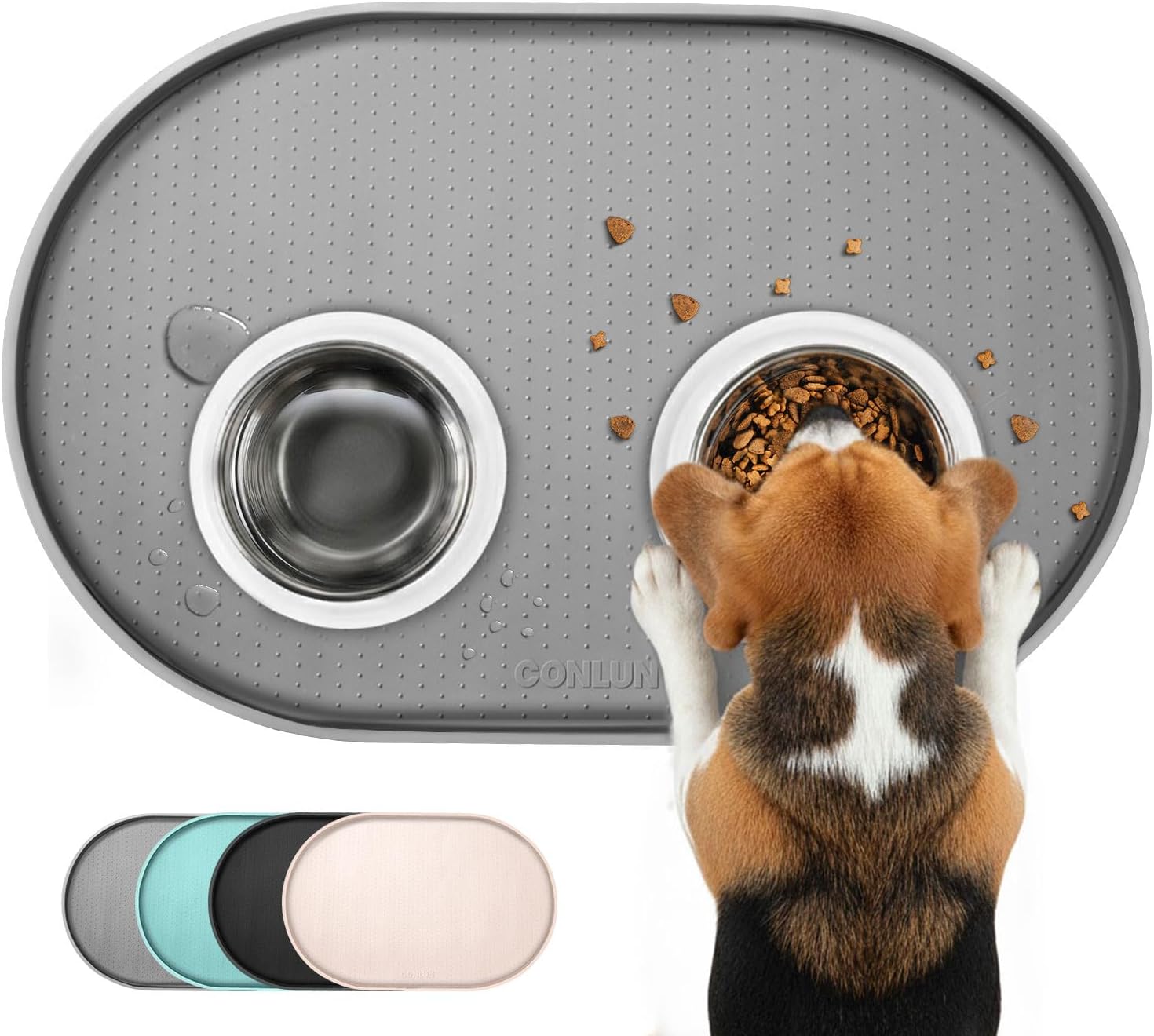 Silicone Dog Food Mat,1/2 Inch Raised Edges Waterproof Rubber Pet Feeding Mat for Dog and Cat, Anti-Slip Pet Bowl Mat,Dishwasher Safe - view 4