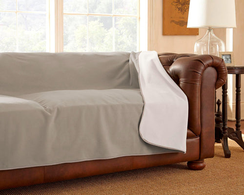 100% waterproof furniture cover for dogs & cats, incontinence protector for bed sofa couch recliner, soft washable microfleece blanket, 70x120, buff-clay - view 2