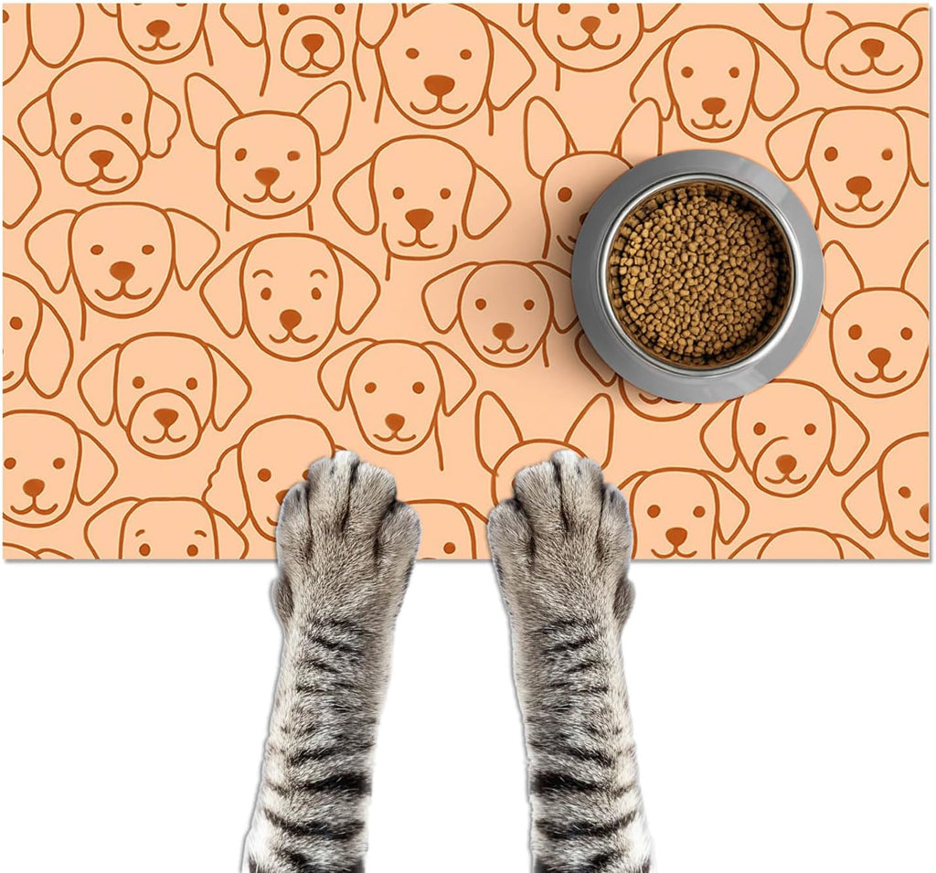 Puppy Feeding Mat Pink Leopard Print Meal Pad 20 x 12 Inch | Non Slip Dog Bowl Mat Food Bowl Floor Mat for Kitchen Floor Feeding Station and Home Pink Leopard Print - view 4