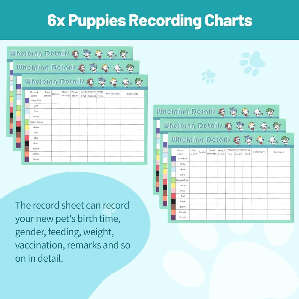 48-Piece Puppy Whelping Kit – Complete Whelping Supplies for Safe Puppy Birth, Includes Feeding Tubes, Collars, Cord Clamps, Urine Pads, Gloves & More – Essential Puppy Birthing Kit for Breeders - view 3