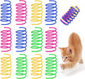 130 Pack Cat Spring Toy, Colorful Interactive Cat Toy Plastic Coil Spiral Springs for Indoor Cats Kitten Swatting, Biting, Hunting