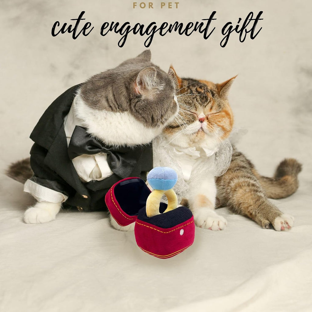 Squeak Plush Toy, Interested Diamond Ring Case, Stuffed Pet Chew Soft Pet Supplies Dog Toy for Dog Wedding - view 2