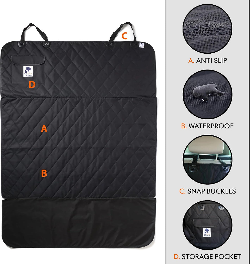 SUV cargo liner for dogs, dog car seat cover for back seat, nonslip trunk mat, waterproof car seat protector for dogs, durable cargo cover with bumper flap, dog accessories, easy to install & clean - view 3