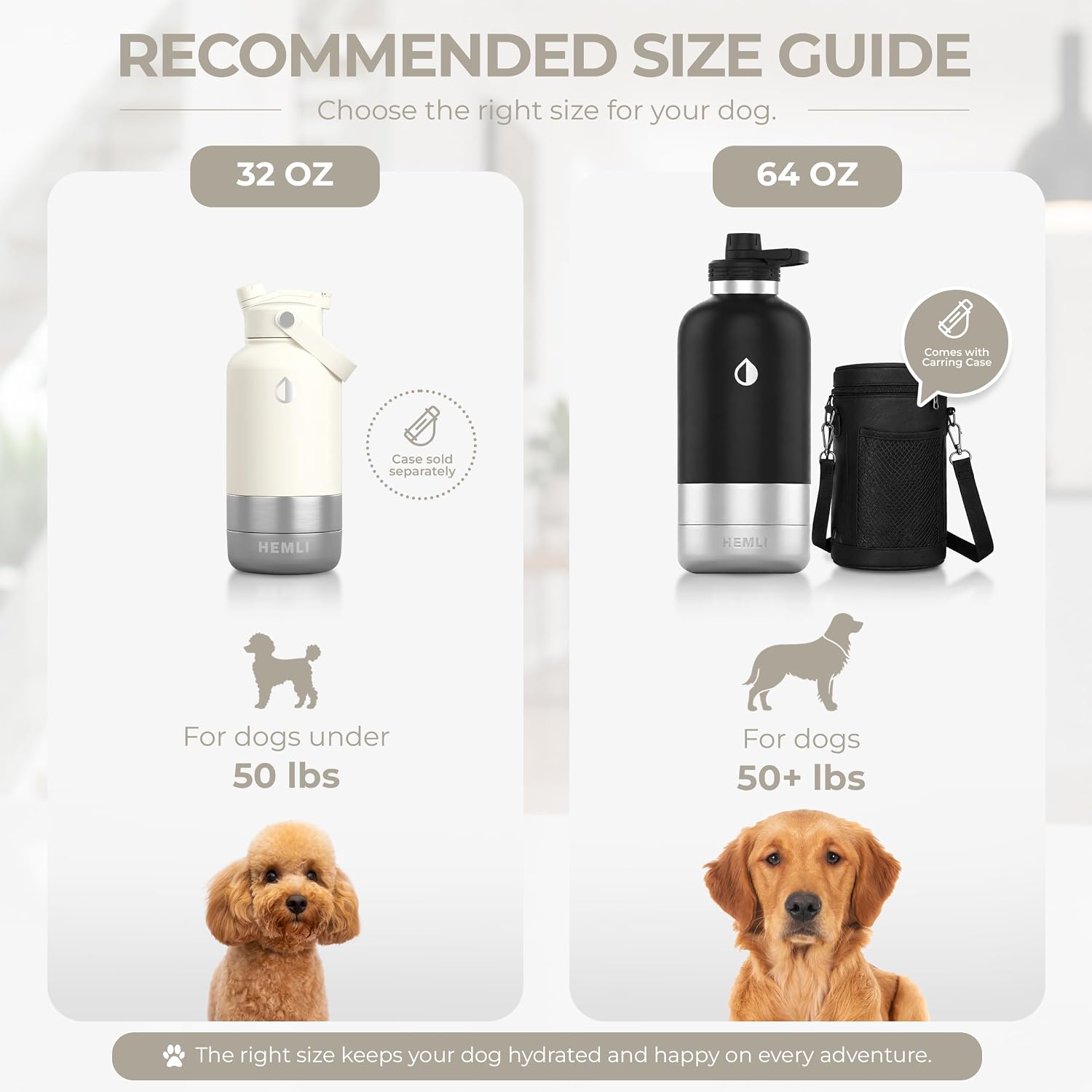 32 oz. dog water bottle, insulated dog travel water bottle, stainless steel pet water bottle dispenser portable food and water bowl for dogs for walking dog canteen travel kit - view 4