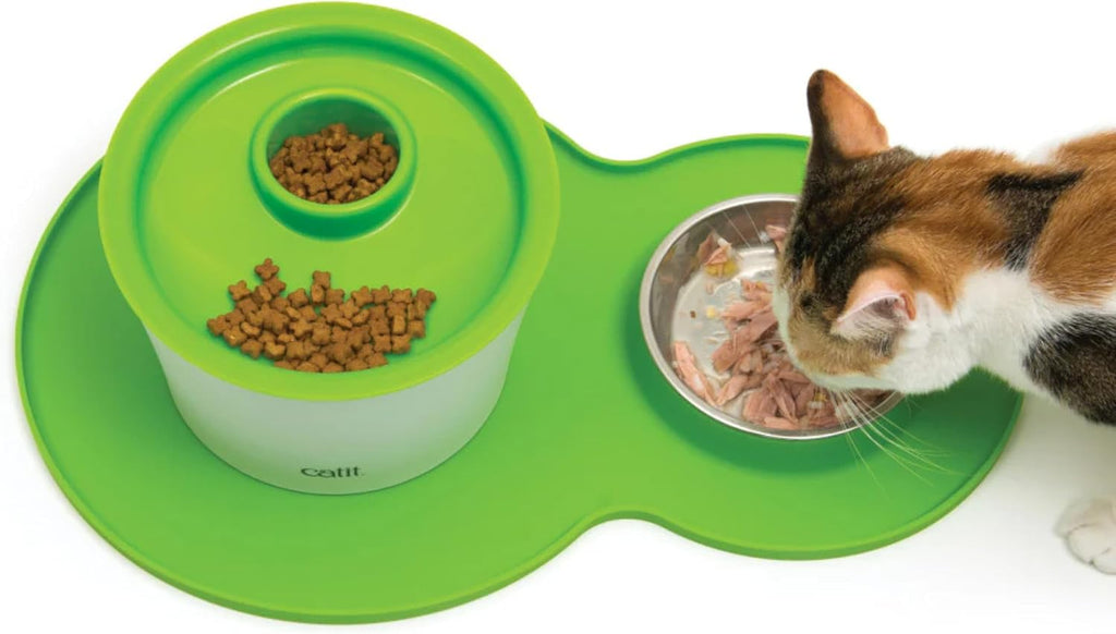 Peanut Shape Cat Placemat, Green | 17.5” x 11.4”, Medium, Model: 44012 - view 4