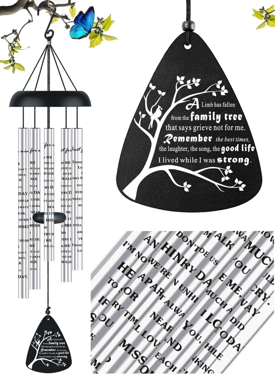 Dog Memorial Gifts for Loss of Dog Pet Bereavement Sympathy Gift Memorial Gifts for Dogs Wind Chime in Memory of Dog Remembrance Passing Away Gift, 32 inch - view 4