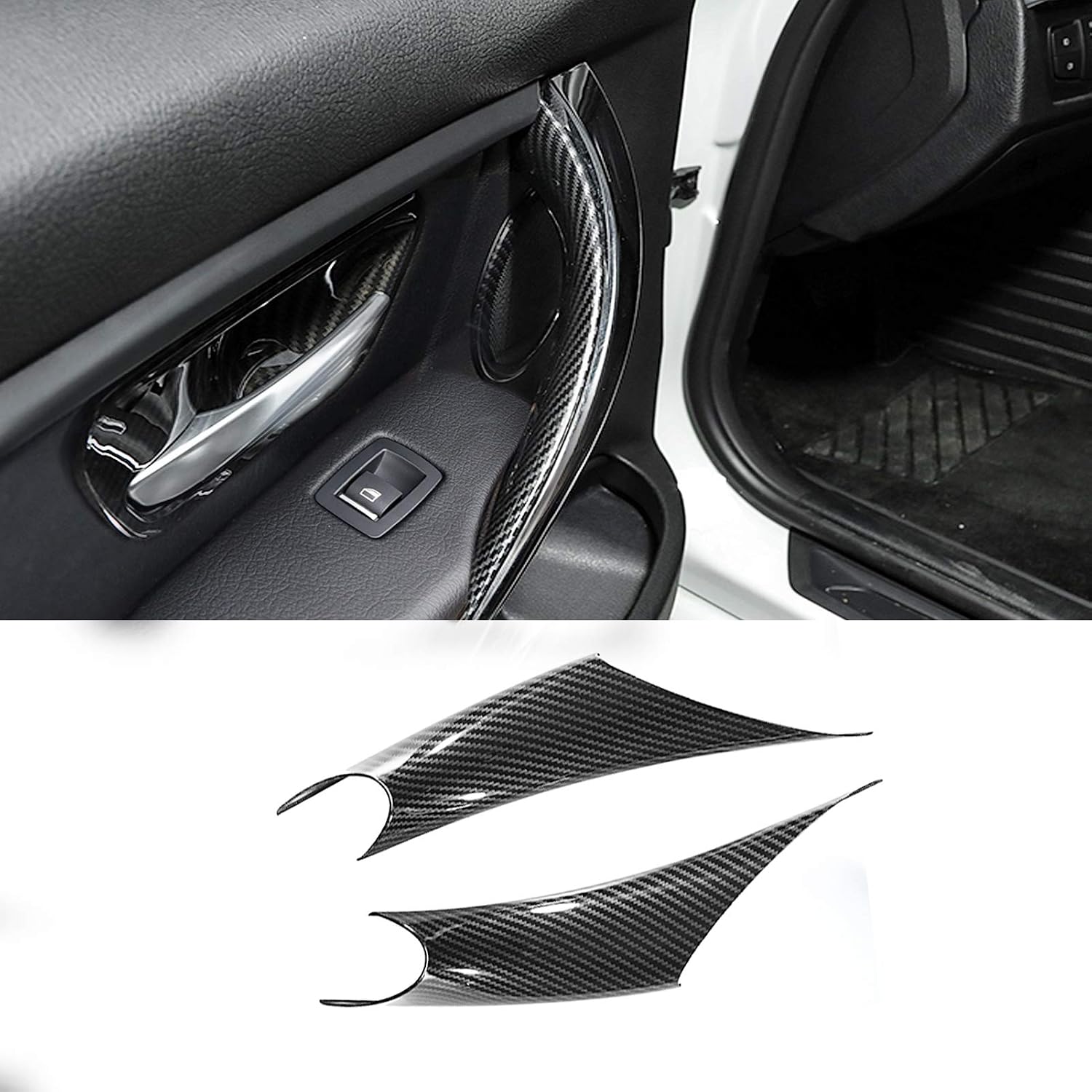 2PCS Door Handle Covers for BMW 3 Series F30/F31 4 Series F32 | Driver Side &Passenger Side Door Pull Handle Covers (For BMW 320i,328i,330i,335i F30/F31 and 428i, 435i F32/F36)(Black) - view 8