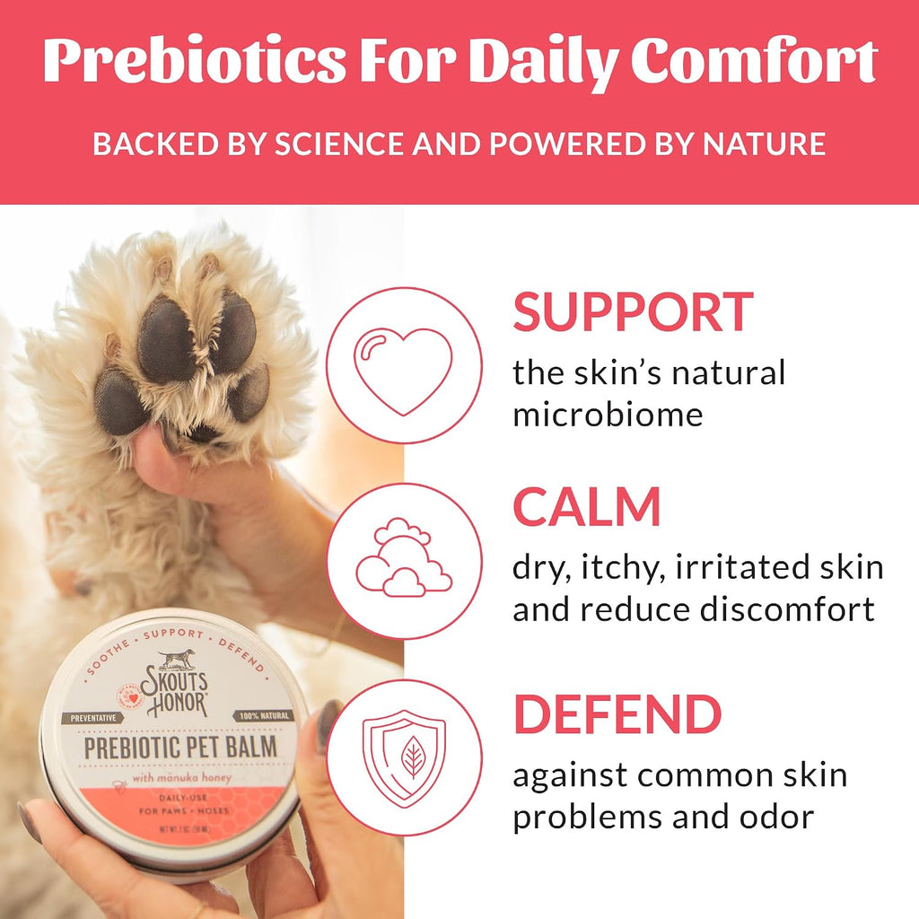 Prebiotic Pet Balm for Dogs and Cats, 2 oz | Natural Manuka Honey Balm to Promote Healing of Pet Paw Pads and Noses, Soothes Dry, Itchy Paws and Noses - view 4