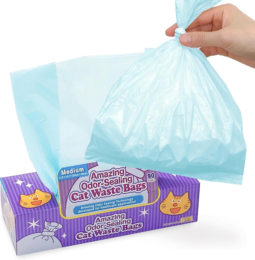 Amazing Odor Sealing Cat Waste Disposal Bags - Durable and Unscented [Size: M, Color: Light blue] (90 count, Pack of 3) (90 Bags) - view 7