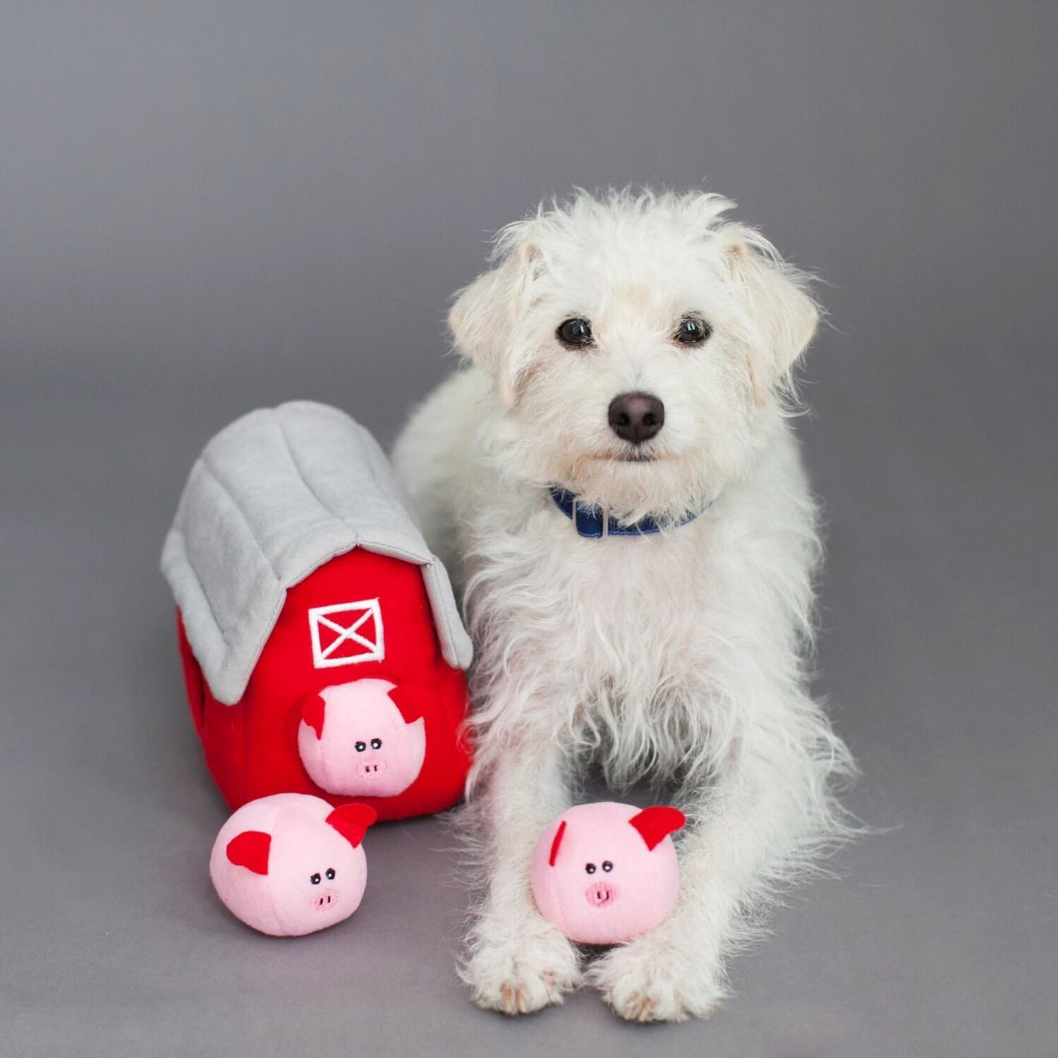 Burrow- Interactive Dog & Puppy Toys for Boredom, Stimulating Pet Products to Keep Them Busy, Hide & Seek Plush Dog Puzzles, Squeaky Toy for Enrichment, for Small & Medium Dogs- Pig Barn - view 4