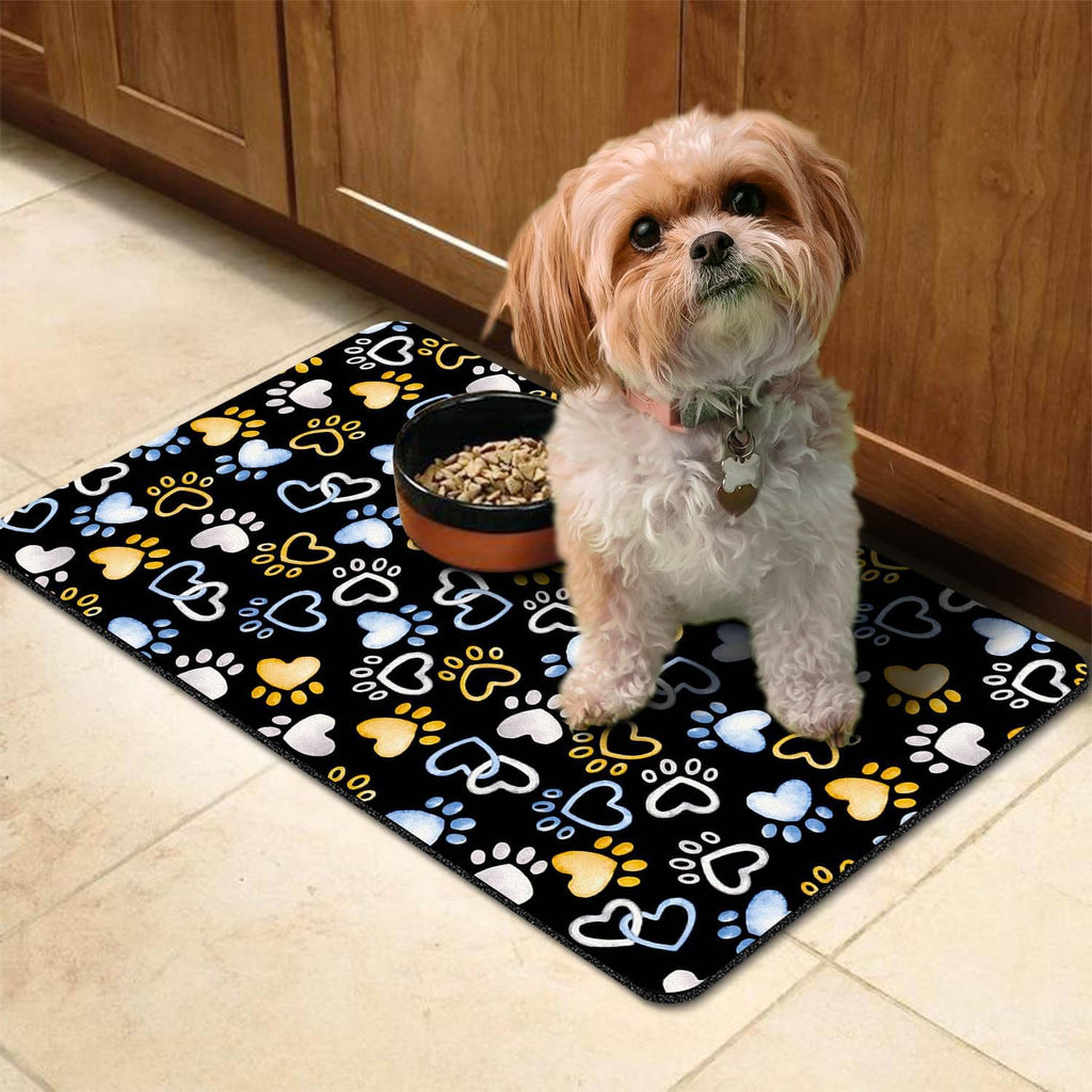 Dog Mat Pet Feeding Mat for Food and Water Absorbent 20x12in Quick Dry Dog Water Bowl Mat