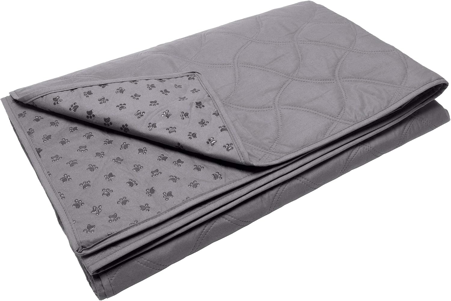 Waterproof & Non-Slip Full Size Mattress Cover Protector for Dogs & Cats, Washable, For Beds, Couches, & Car Seats - Quilted Twill Blanket Mattress Cover - Gray, Medium/Full Size - view 2
