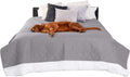 Waterproof & Non-Slip Full Size Mattress Cover Protector for Dogs & Cats, Washable, For Beds, Couches, & Car Seats - Quilted Twill Blanket Mattress Cover - Gray, Medium/Full Size