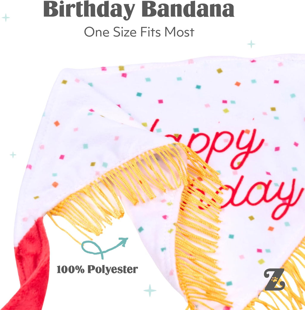 Dog Birthday Gift Bandana & Bone - Cute Accessories for Girl & Boy Dogs, Holiday Set, Fits Small, Medium, & Large Dogs, Stuffed Plush Toy, Machine Washable Handkerchief - One Size Fits Most - view 5