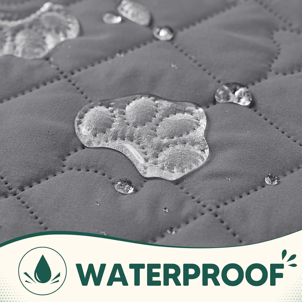 Waterproof Couch Covers for Dogs, Pet Blanket for Sofa Washable | Paw Print Quilted, Hair Resistant, Anti Cat Scratch, Pee Proof Furniture Protector for 3 Seat Sofa and Bed, 30x70 Inch, Grey - view 2