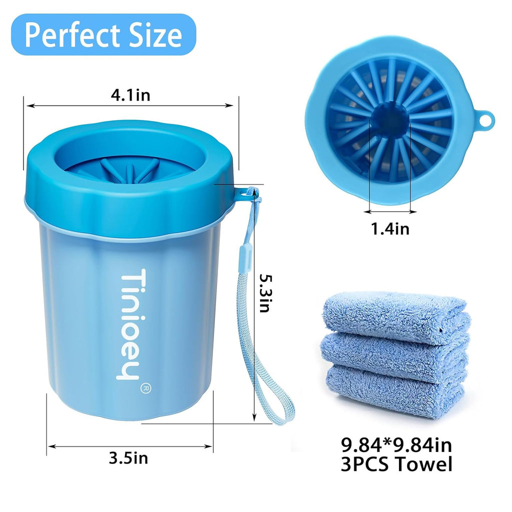Dog paw cleaner cup, medium dog paw washer with silicone brush | muddy paw cleaner kit with towels & balm, pet foot cleaner for small & medium dogs, no rinse washer for clean paws - view 6