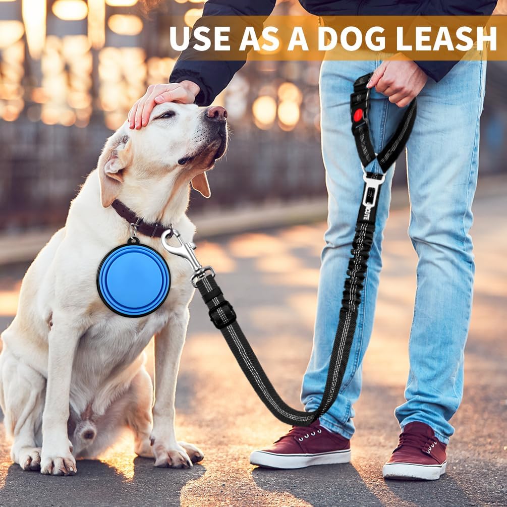 3 Piece Set Dog Seat Belt Retractable Dog Car Seatbelts Adjustable Pet Seat Belt for Vehicle Headrest Restraint Adjustable Heavy Duty & Elastic & Durable Car Harness for Dogs - view 6