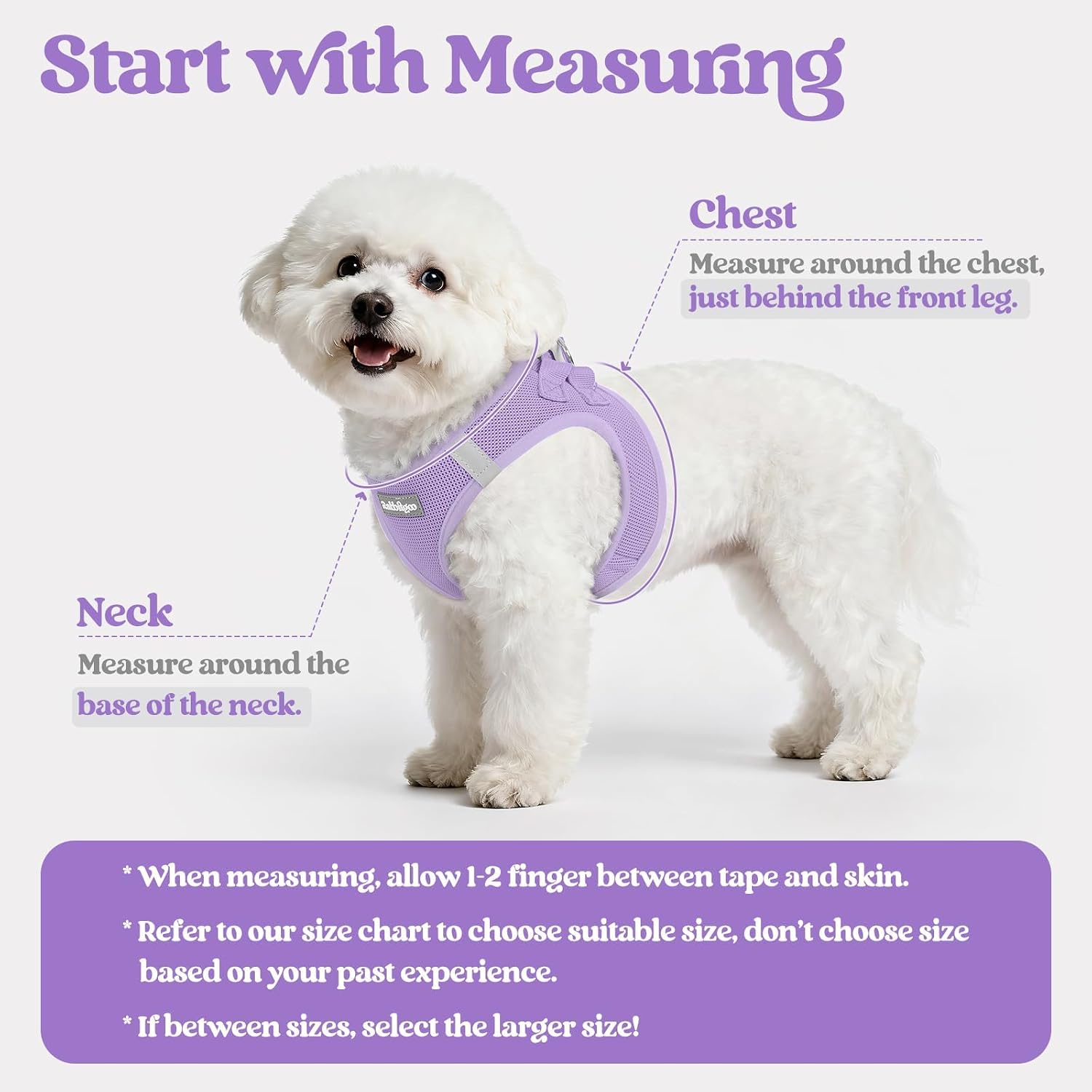 Dog Harness Small Sized and Leash Set, Step-in Puppy Pet Vest | Light, Soft, Breathable Air Mesh, Easy on and Remove with Hook & Loop, Secure Reflective for Walking, Light Purple XXS - view 2