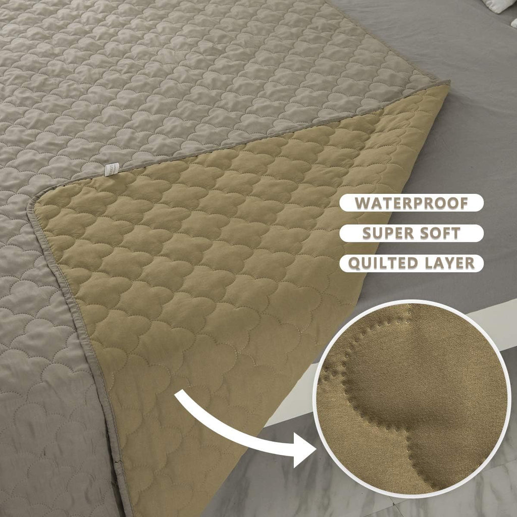 Dog Bed Cover Washable Pee Pads Dog Blankets for Puppy Large Dog Cat,Sofa Reversible Changing Pad Reusable 1 Piece（68"x82",Beige+Sand+Sand） - view 4
