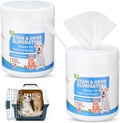 2 Pack/ 320 Count Litter Box Scrubbing Wipes, Cat Litter Box Cleaning Wipes, Unscented Cleaner & Deodorizer Canister Pet Urine Floor Cleaner Wipe for Kennels Pet Cleaning Supplies