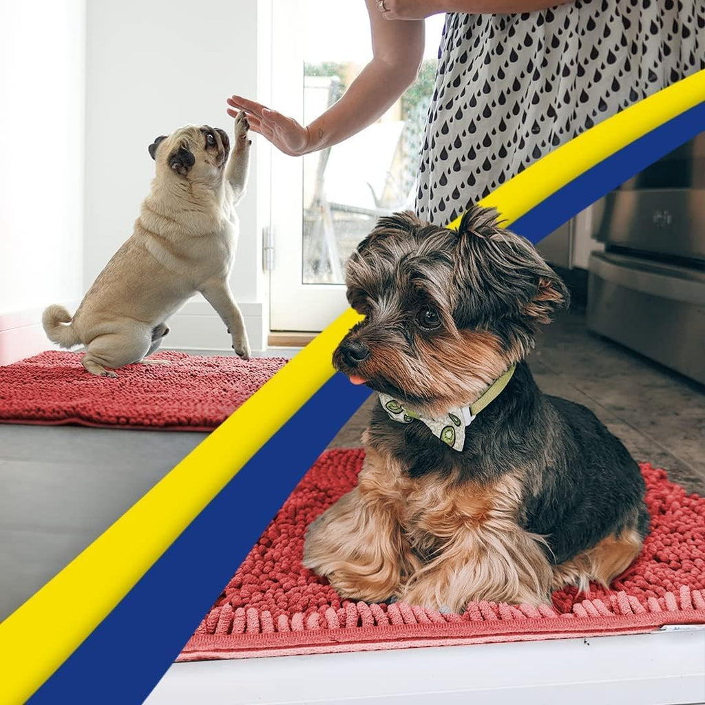 Super Water Absorbent Door Mat Indoor, Microfiber Quick Dry Chenille Entryway Rug, Slip Resistant Front Door Mat, Indoor Mats for Entryway, Machine Washable Pet Rug, Red 36"x72" - view 6