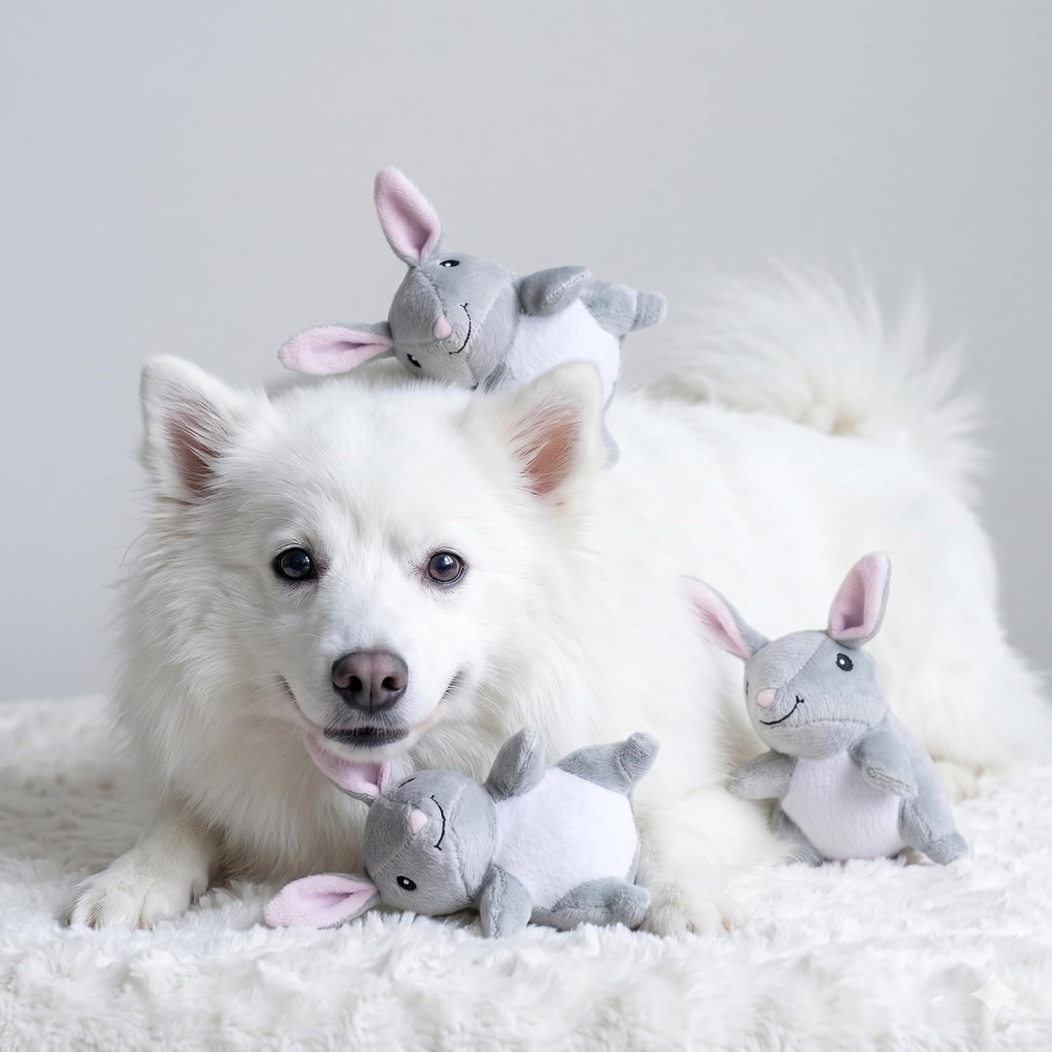 Burrow Replacement Miniz - Interactive Dog & Puppy Toys for Boredom, Stimulating Pet Products to Keep Them Busy, Plush Refills for Hide & Seek Puzzle, Squeaky Toy for Enrichment - Bunnies - view 2