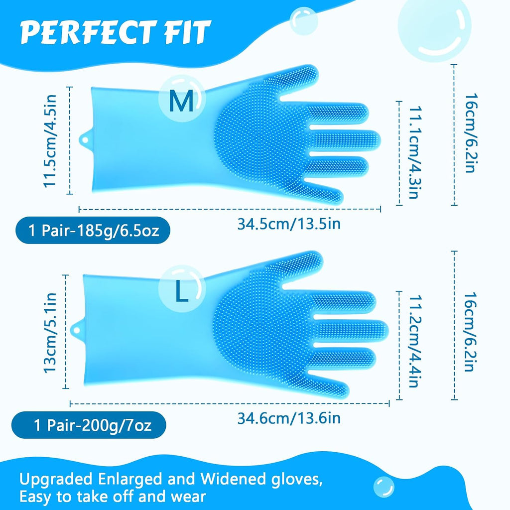 Silicone Pet Grooming Gloves for Washing Cats Dogs Bath Brush | 3,000 soft bristles, Gentle massage & deshedding, Dishwasher safe, For large/thick coats, Home/car cleaning - view 6