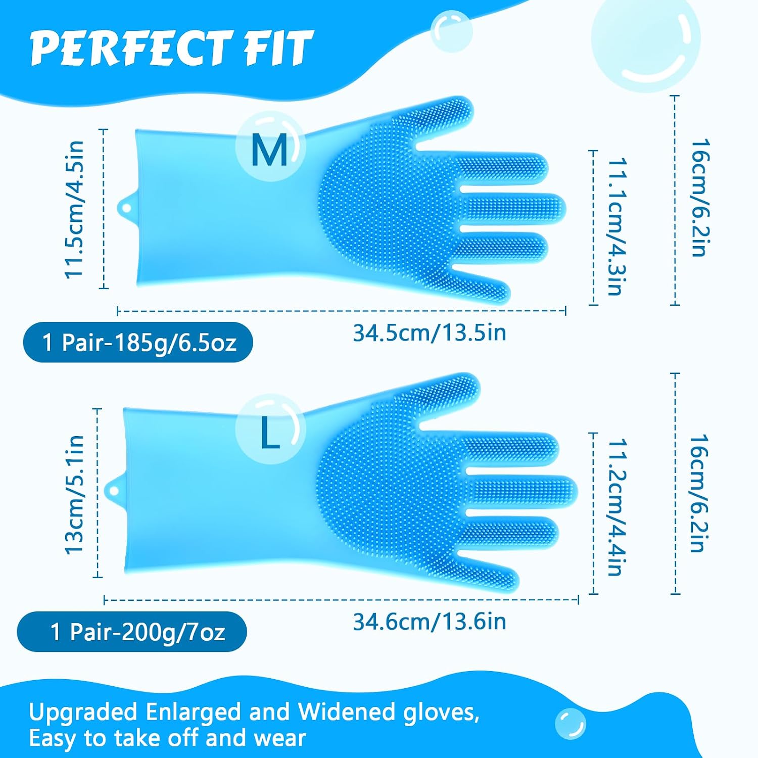 Silicone Pet Grooming Gloves for Washing Cats Dogs Bath Brush | 3,000 soft bristles, Gentle massage & deshedding, Dishwasher safe, For large/thick coats, Home/car cleaning - view 6
