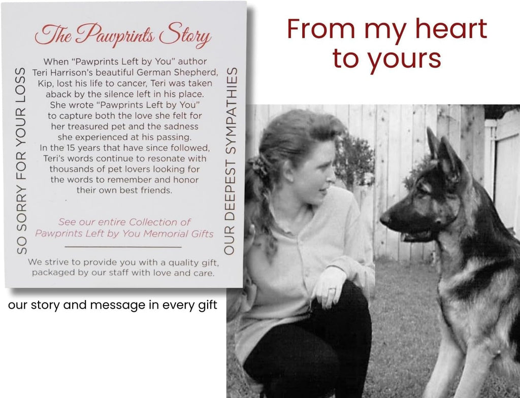 Pet memorial wind chime - 18" metal casted pawprint wind chime - a beautiful remembrance gift for a grieving pet owner - includes pawprints left by you poem card - view 8