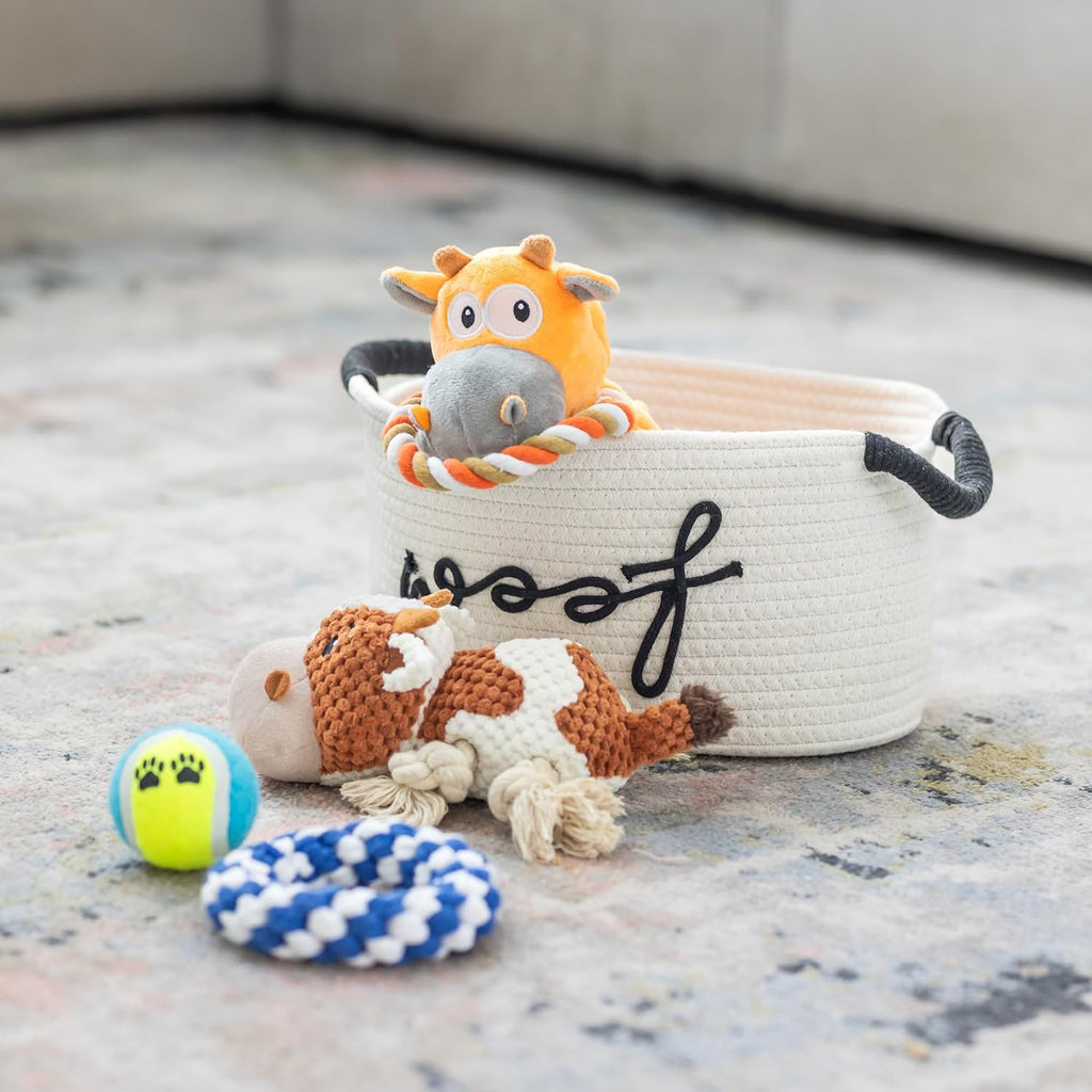 New puppy gift basket - premium puppy starter kit and dog gift basket with dog toys - perfect doggie birthday gifts and puppy necessities with pet toy basket - view 3